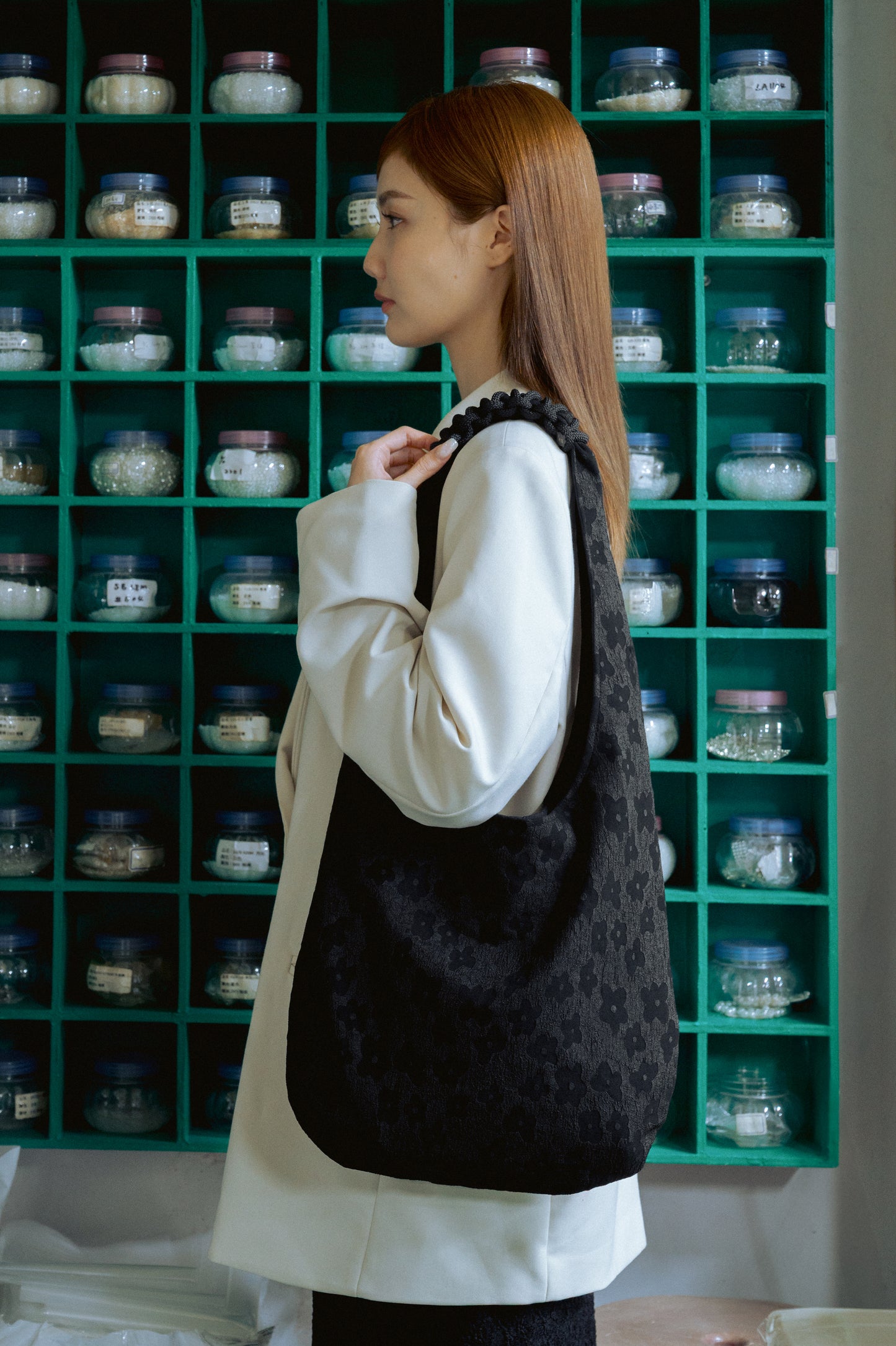 牛角型編織外出包|M